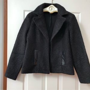 Carole Wren Soft “Boiled Wool Type Fabric” Short Black Jacket